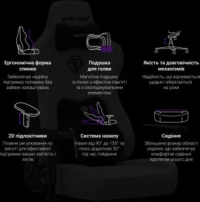 Крісло ігрове Anda Seat Novis Plus Fabric Size XL, Dark Grey