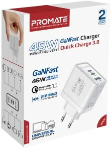 Фото: Зарядний пристрій Promate PowerPort-45 White (powerport-45.white) № 2 | KTC
