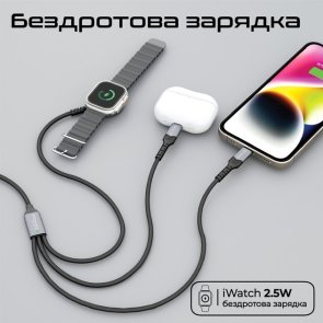 Кабель Promate iCharge-Trio Black (icharge-trio.black)