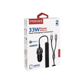 Автомобільний зарядний пристрій Promate PowerDrive-33PDCi Black (6959144059655)