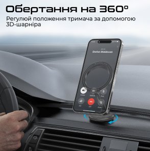 Кріплення для мобільного телефону Promate MagHoop-Lite Black (maghoop-lite.black)