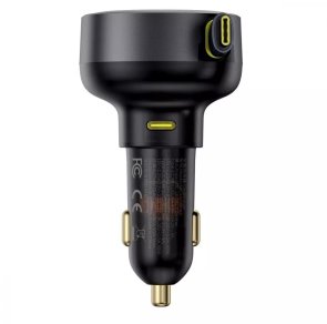 Автозарядка Baseus Enjoyment Pro Car Charger Type-C + Retractable Type-C Cable 60W black