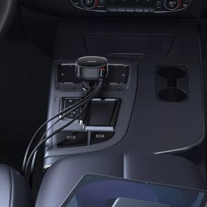 Автозарядка Baseus Enjoyment Pro Car Charger Type-C + Retractable C & iP Cable 60W black