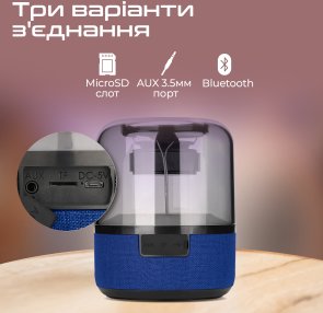 Портативна колонка Promate Glitz-l Blue (6959144062327)
