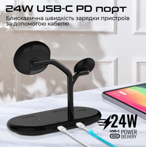 Бездротова зарядна станція Promate synergy-pro.black