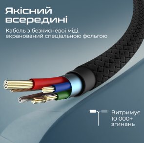 Кабель Promate xCord-Ai200 2A AM / Lightning 2m Black (6959144067278)