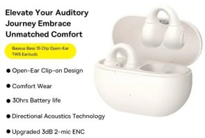 Навушники Baseus Bass 15 Clip Open-Ear TWS white (A00079500223-00)