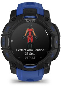 Смарт годинник Garmin Instinct 3 - 45 mm AMOLED Black with Bolt Blue/Black Band (010-02936-03)