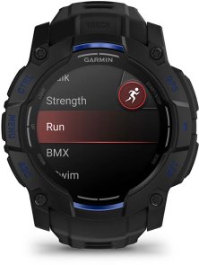 Смарт годинник Garmin Instinct 3 - 50 mm AMOLED Black with Black/Bolt Blue Band (010-03020-03)