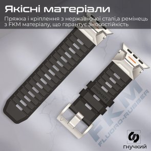 Ремінець силіконовий для смарт-годинника Promate silicaband-pro.black
