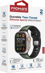 Ремінець Promate for Apple Watch 42/44/45/49 - Siliband-dc Midnightgreen (6959144067391)