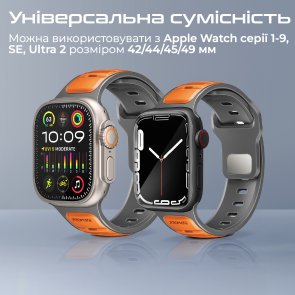 Ремінець Promate for Apple Watch 42/44/45/49 - Siliband-dc Orange (6959144067407)