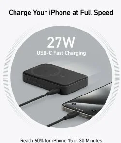 Фото: Батарея універсальна Anker MagGo 10000mAh 27W Qi2 15W Black (A1654G11) № 7 | KTC