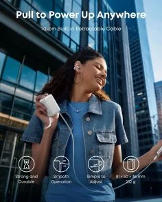 Фото: Батарея універсальна Anker Nano 10000mAh 45 Built-In USB-C Cable White (A1638H21) № 5 | KTC