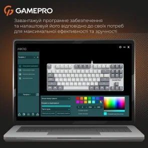 Фото: Клавіатура GamePro Genesis Metallic MK110W Red Switches White № 12 | KTC