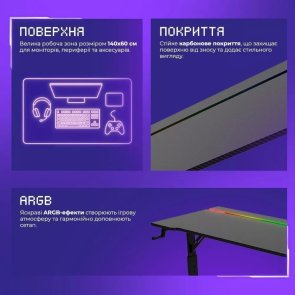 Стіл для геймерів Proove Gaming Glitch Black (GTGL00140101)