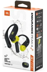 Фото: Навушники JBL Endurance Peak 4 TWS Black/Lime (JBLENDUPEAK4BLKL) № 8 | KTC