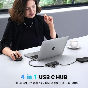 USB-хаб UGREEN 4in1 CM806 Black (35583)