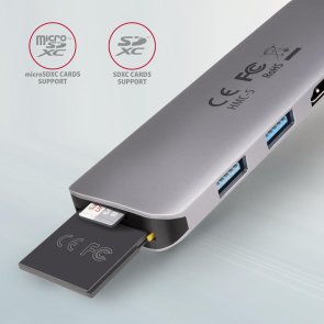 USB-хаб Axagon 5in1 HMC-5 Grey