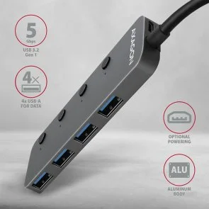 Фото: USB-хаб Axagon HUE-MSA Silver № 2 | KTC