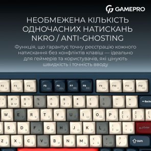 Клавіатура, GamePro Asgard Yord MK266BL WL/BT/USB, Blue ( Gaming )