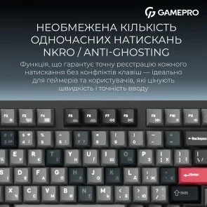 Фото: Клавіатура GamePro Asgard Drakkar MK305BK WL/BT/USB Black № 17 | KTC