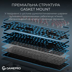 Клавіатура GamePro Asgard Drakkar MK305BK WL/BT/USB Black