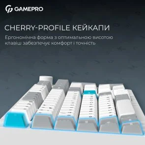 Фото: Клавіатура GamePro Asgard Drakkar MK305WH WL/BT/USB White № 14 | KTC