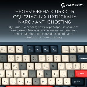 Клавіатура GamePro Asgard Drakkar MK305BL WL/BT/USB Blue