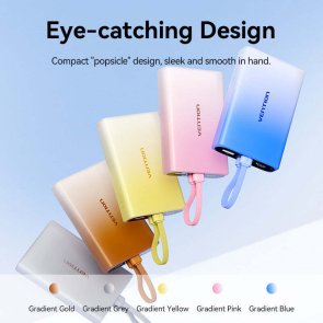 Батарея універсальна Vention FHZL0 10000mAh, 1xUSB, 1xType-C, 1xLightning, 22.5W, Gradient Blue