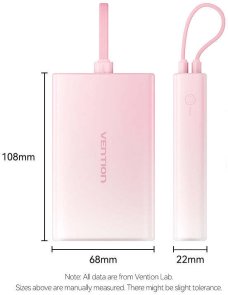 Батарея універсальна Vention FHZL0 10000mAh, 1xUSB, 1xType-C, 1xLightning, 22.5W, Gradient Blue