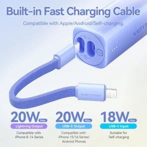 Фото: Батарея універсальна Vention FHWL0 5000mAh 20W Gradient Blue № 8 | KTC