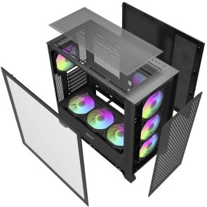 Корпус DARKFLASH DRX90 Mesh Black with window (DRX90 MESH BLACK)