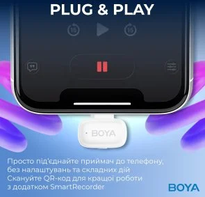 Фото: Радіосистема BOYA mini-13 Type-C/Lightning White № 12 | KTC