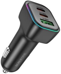  Автомобільний зарядний пристрій BOROFONE BZ28C Trophie 60W Black (6941991110870)