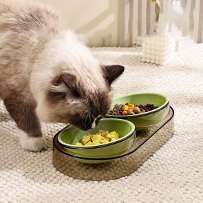 Годівниця подвійна кольорова Me&Pet Зелений (NMP28-2)