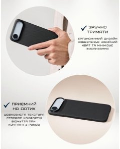 Чохол-накладка Pitaka для Apple iPhone Air - Ultra-Slim Twill Black/Grey