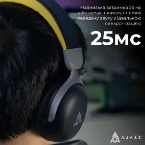 Фото: Гарнітура Ajazz AHM08 Max WL/BT Black/Grey/Yellow (AHM08-MAX-BGY) № 11 | KTC