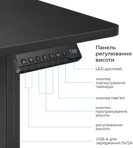 Стіл комп’ютерний OfficePro ODE1880B, Black