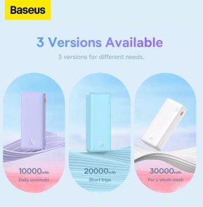 Батарея універсальна Baseus Airpow Fast Charge 10000mAh 20W Nebula Purple (P10022801513-00)