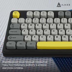 Клавіатура, Ajazz AF98 Plus ENG/UKR USB/WL/BT, Black/Gray/Yellow ( Gaming )