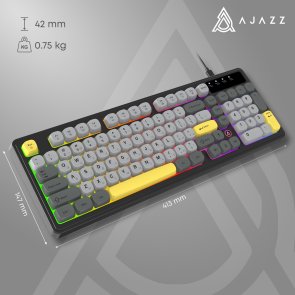 Клавіатура Ajazz AF98 USB Black/Gray/Yellow (AF98-BGY)