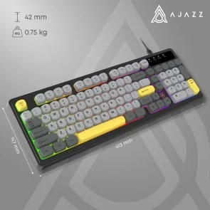 Фото: Клавіатура Ajazz AF98 USB Black/Gray/Yellow (AF98-BGY) № 14 | KTC