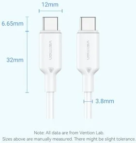 Фото: Кабель Vention 60W Type-C / Type-C 1m White (TRCWF) № 11 | KTC