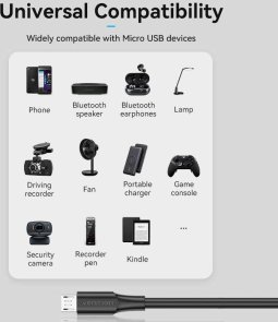 Кабель Vention AM / MicroUSB 1m Black (CTIBF)