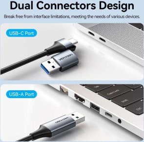  Мережева карта Vention USB-C/USB-A to Gigabit Ethernet (CFQHB)