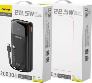 Батарея універсальна Dudao K15 Pro 20000mAh 22.5W Black (6977196682430)