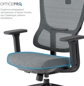 Крісло OfficePro Elegant OC600 Black/Dark Gray (OC600-B-DG-DG)