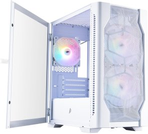 Корпус 1stPlayer D4-M-WH-2F1P-W-1F1-W White with window