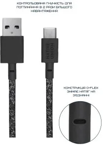 Фото: Кабель Native Union Belt AM / Type-C 1.2m Cosmos Black (BELT-AC-COS-NP) № 5 | KTC